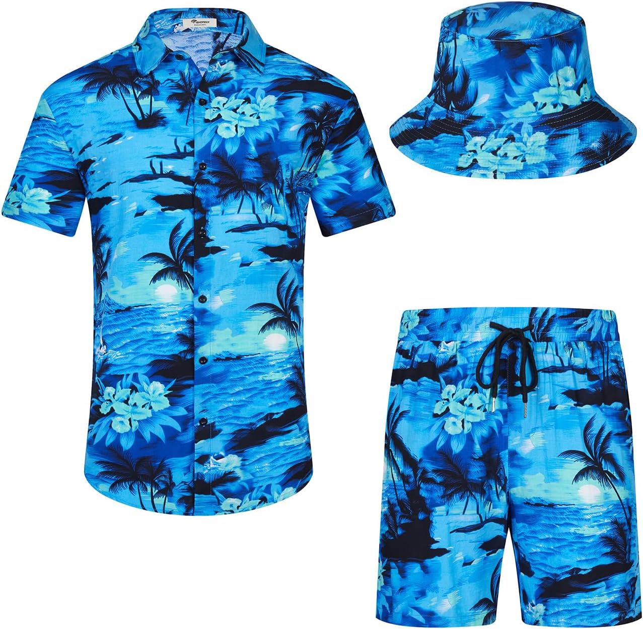 EISHOPEER Men's Flower Hawaiian Sets for Casual Summer Style