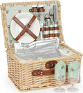 Wicker Picnic Basket for 2 Person - Insulated Willow Hamper