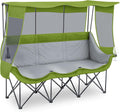 Oversized 3 Person Camping Chair with Canopy Shade - roomy, sun-safe