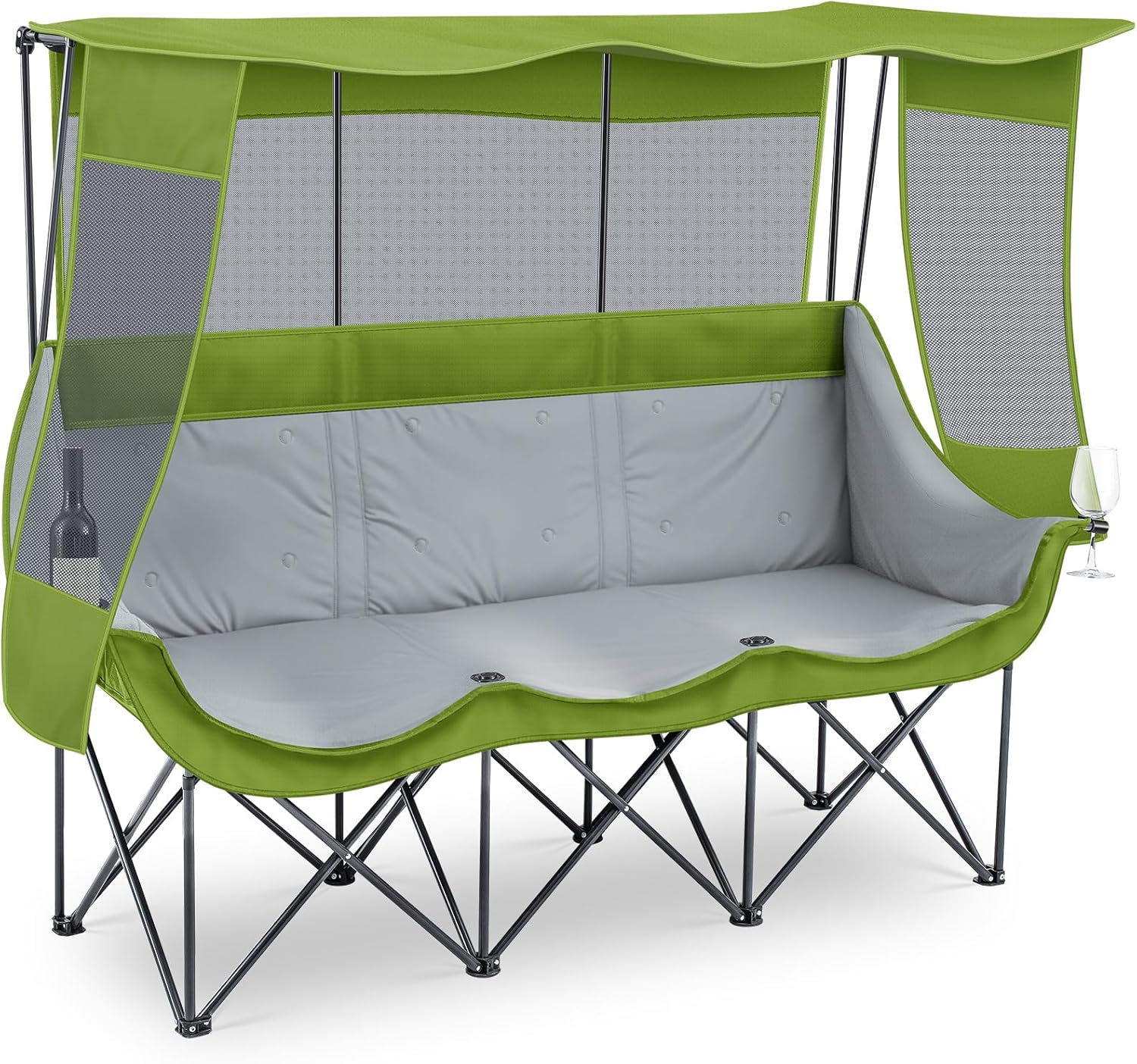 Oversized 3 Person Camping Chair with Canopy for Outdoor Fun