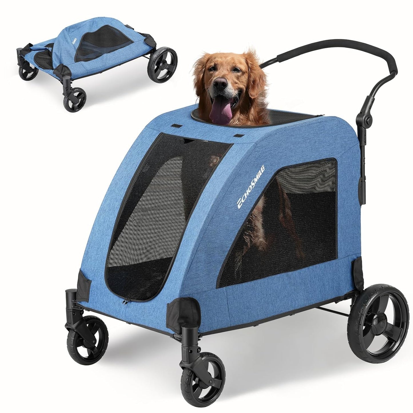 Heavy-Duty Large Dog Stroller for Comfortable Pet Travel