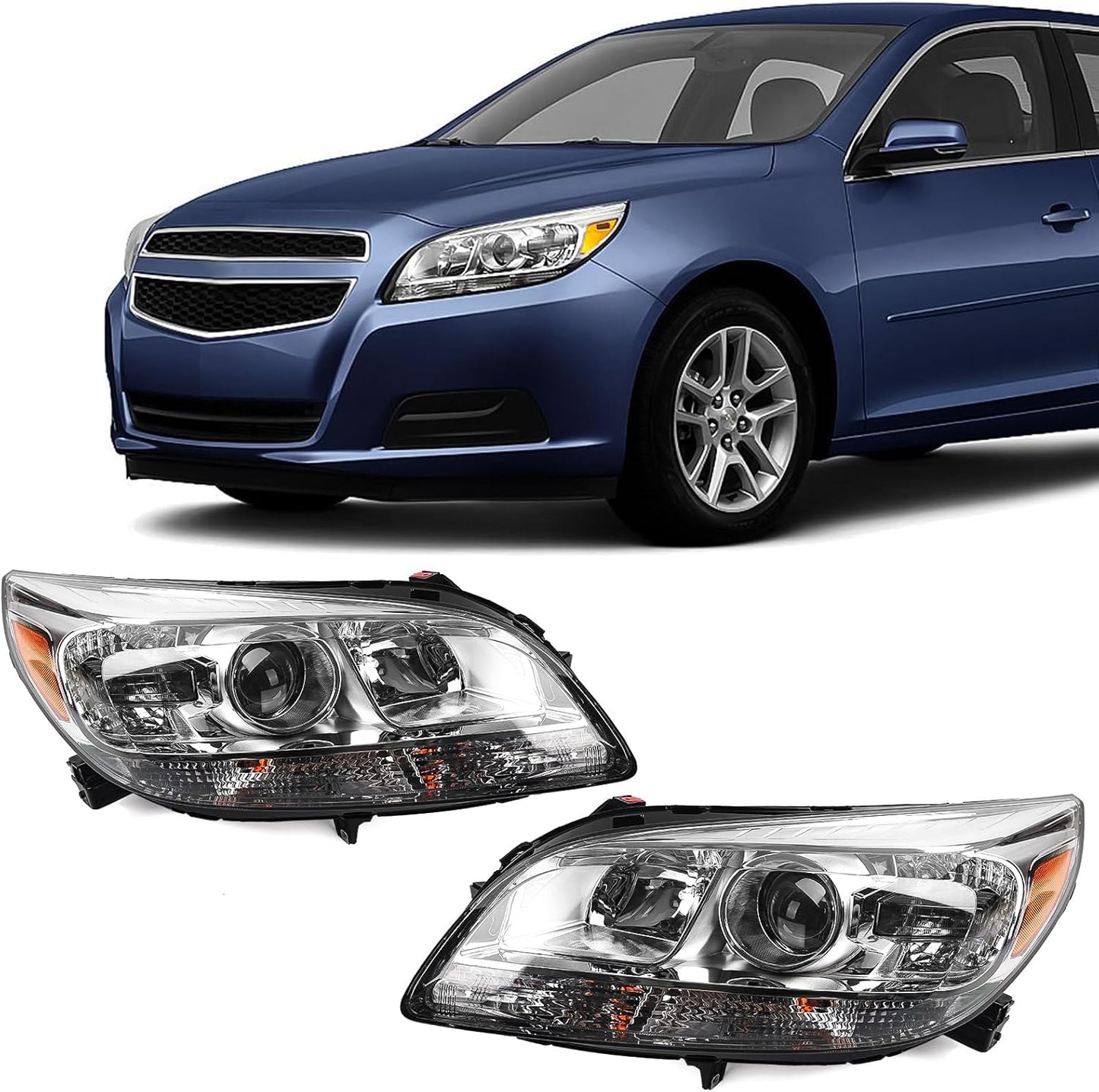 FIONE Headlights for Chevy Malibu 2013-2015 Halogen Pair