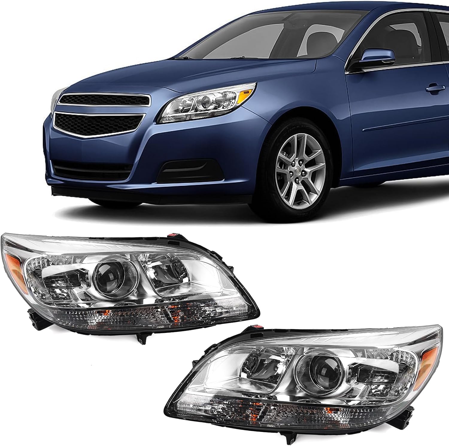 FIONE Headlights for Chevy Malibu 2013-2015 Halogen Pair