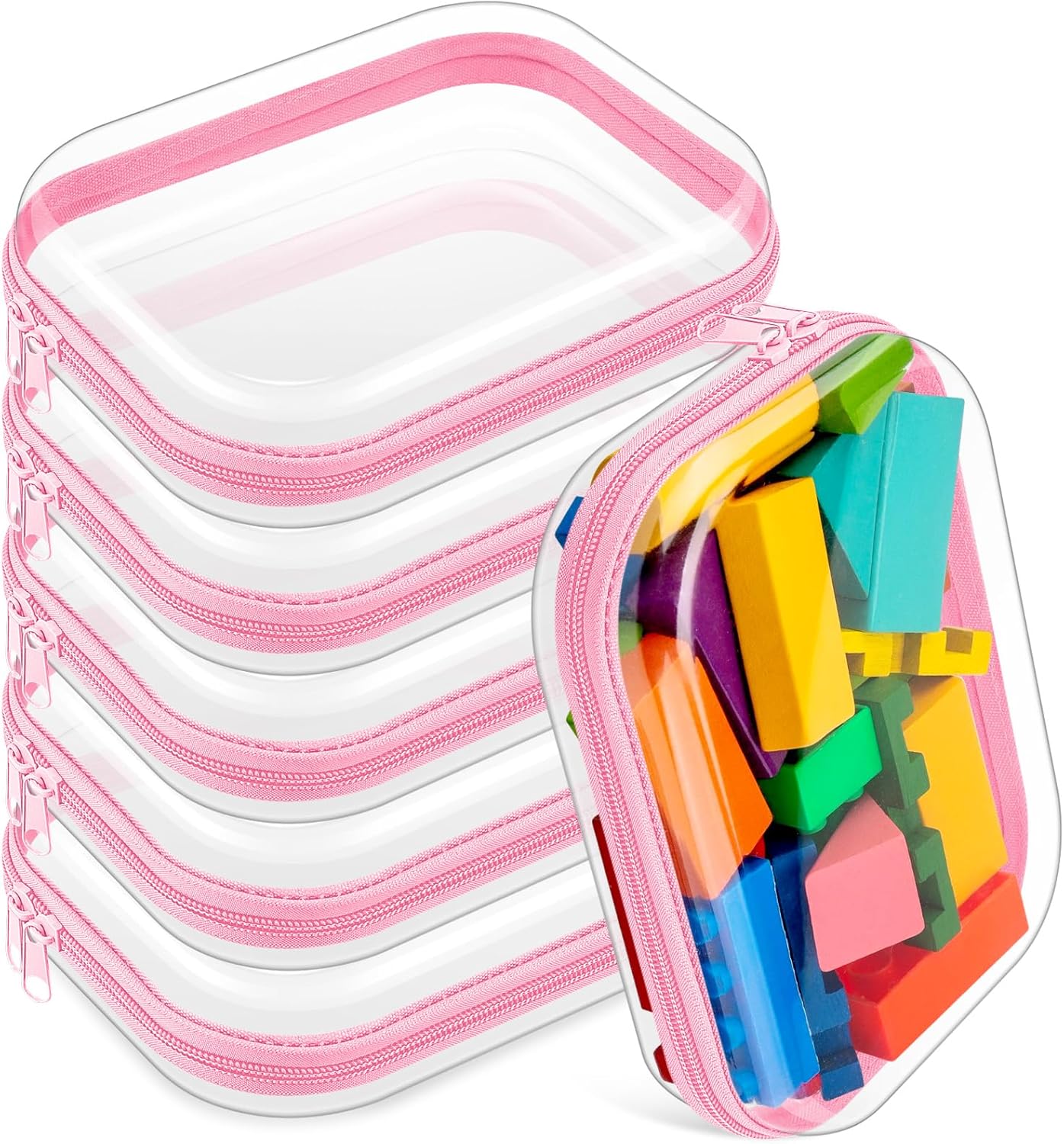 Sanwuta Clear Hard Zipper Case Pencil Pouches for Travel