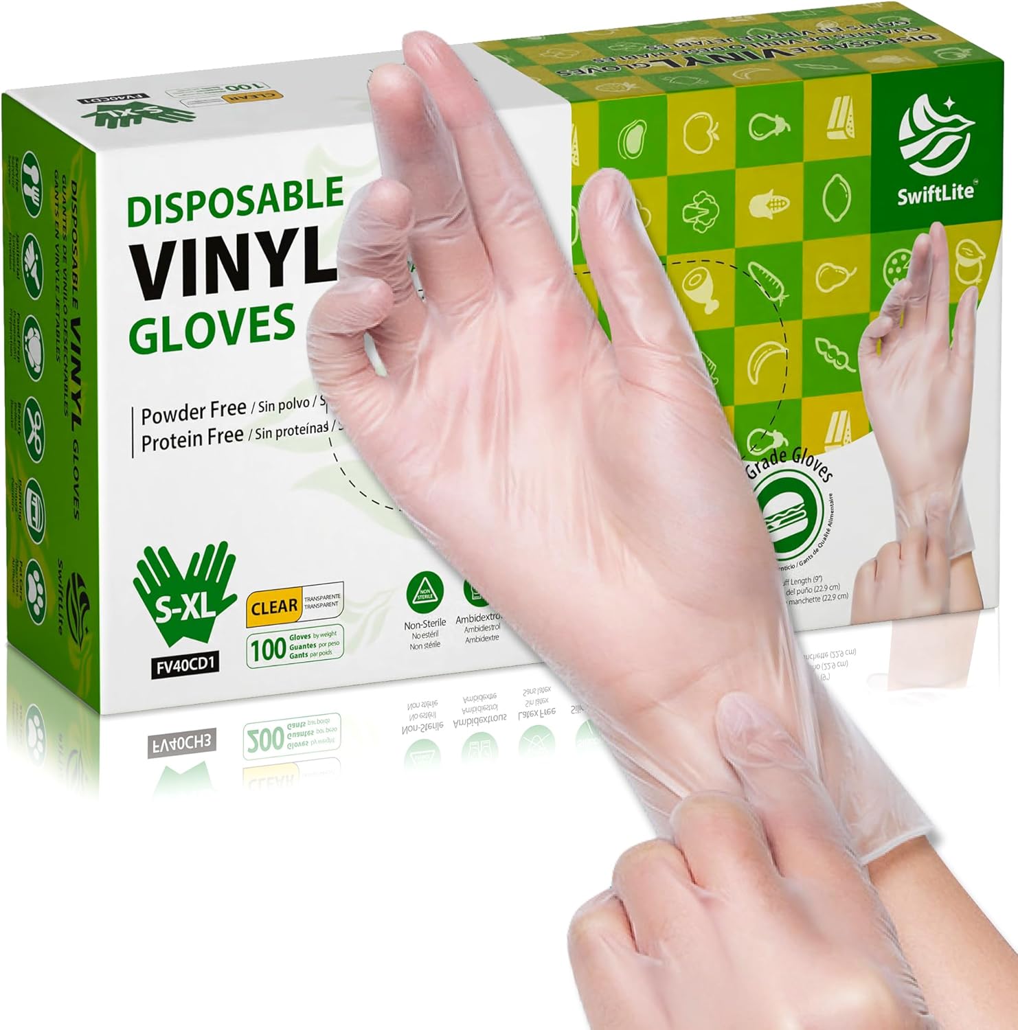 SWIFTLITE Clear Vinyl Gloves - Safe & Convenient