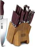 HOSHANHO Kitchen Knife Set with Block - 18-Piece Professional Cutlery