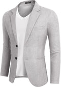 COOFANDY Men's Blazer Casual Two Button Sport Coat - Lightweight Linen