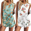 Ekouaer 2 Pack Womens Pajama Set - Soft Ruffled Tank & Shorts