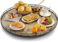 Lazy Susan Turntable Organizer 24 in Round Wooden Tray - Rustic