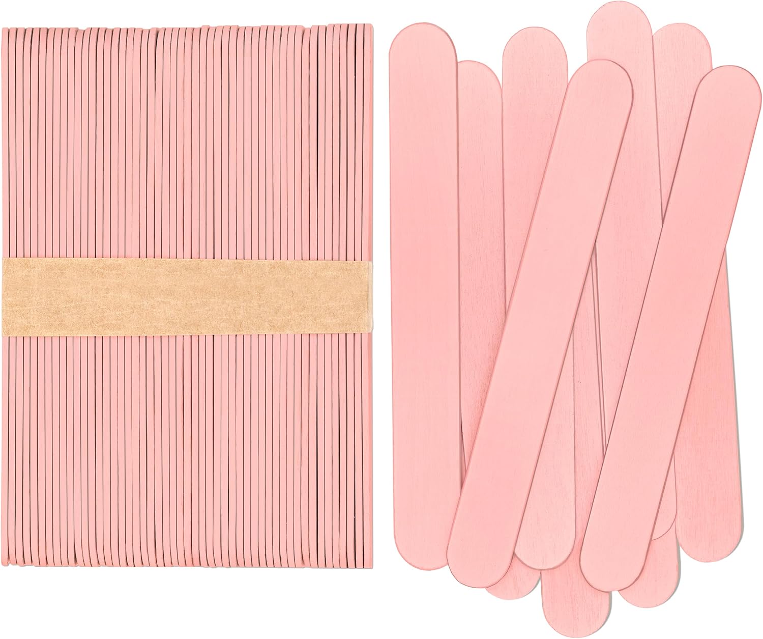 CraftySticks 1000 Pack 6 Inch Pastel Pink Jumbo Craft Sticks