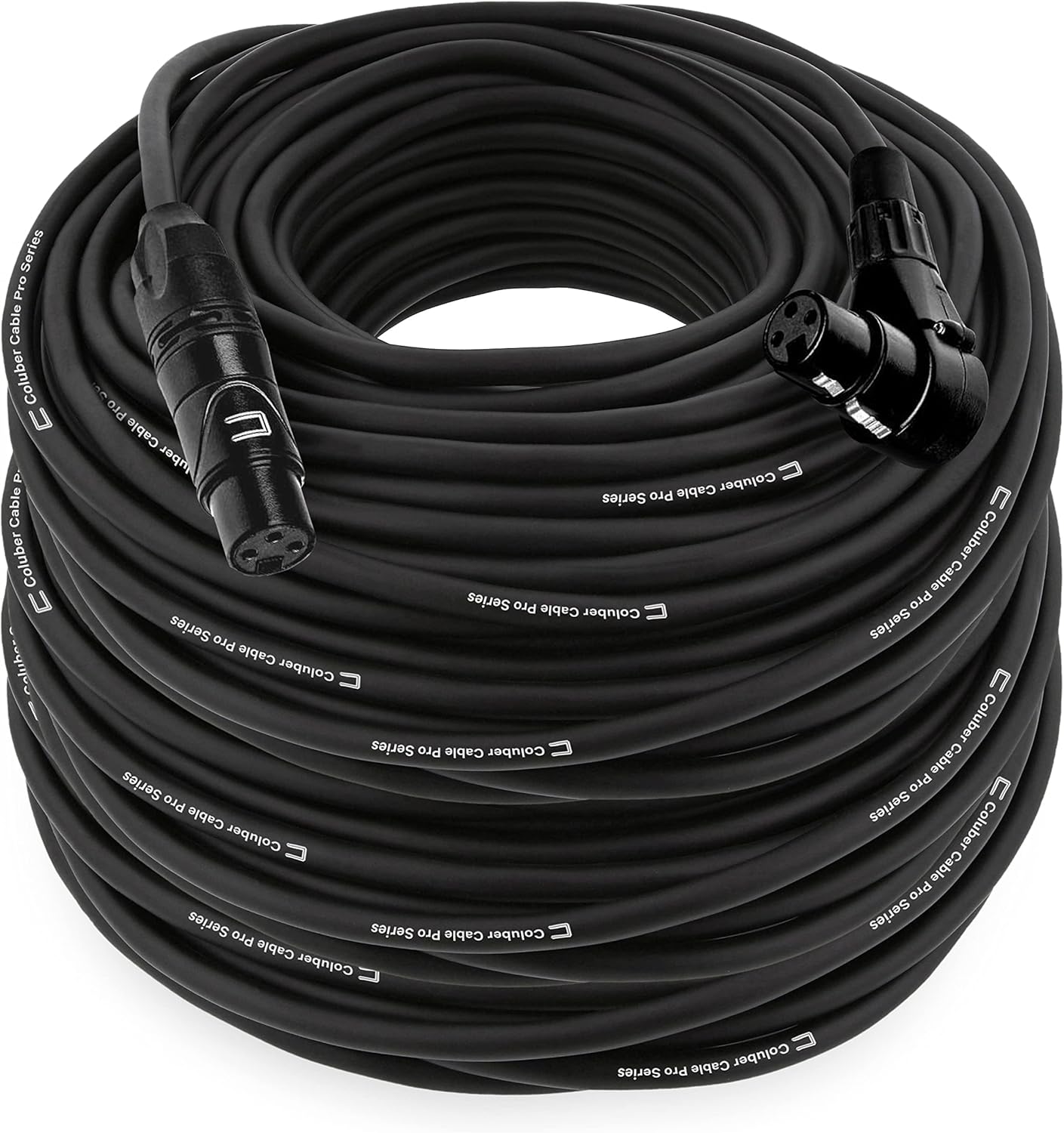 Balanced XLR Cable Male to Right Angle Female - 200 Feet Black