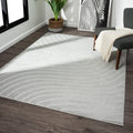 LUXE WEAVERS Modern Geometric Wave Gray 4x6 Area Rug - Soft