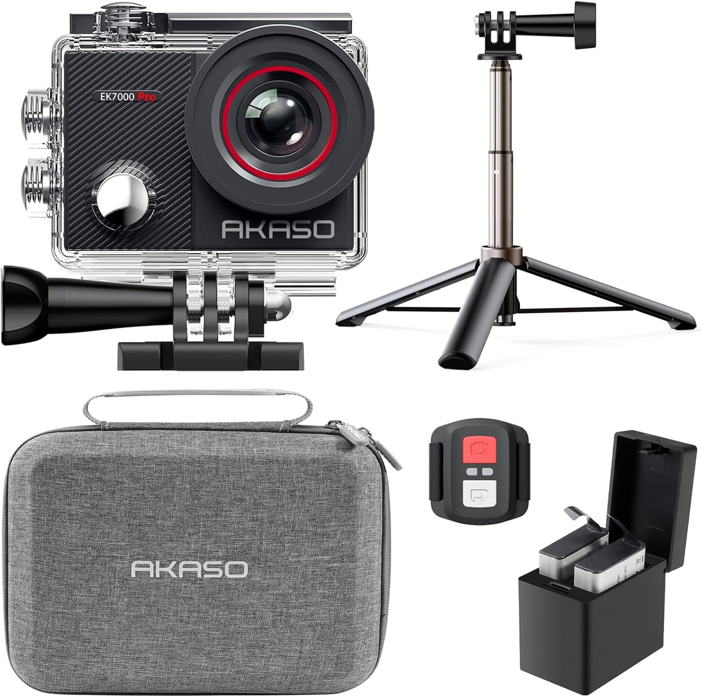 AKASO EK7000 Pro 4K30fps Action Camera with Accessories Bundle