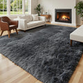 Rugs for Living Room 5x8 Shag Area Rug - Plush Thick Soft Grey
