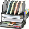 Desk Organizers and Accessories with Drawer and 5 File Holders - Space
