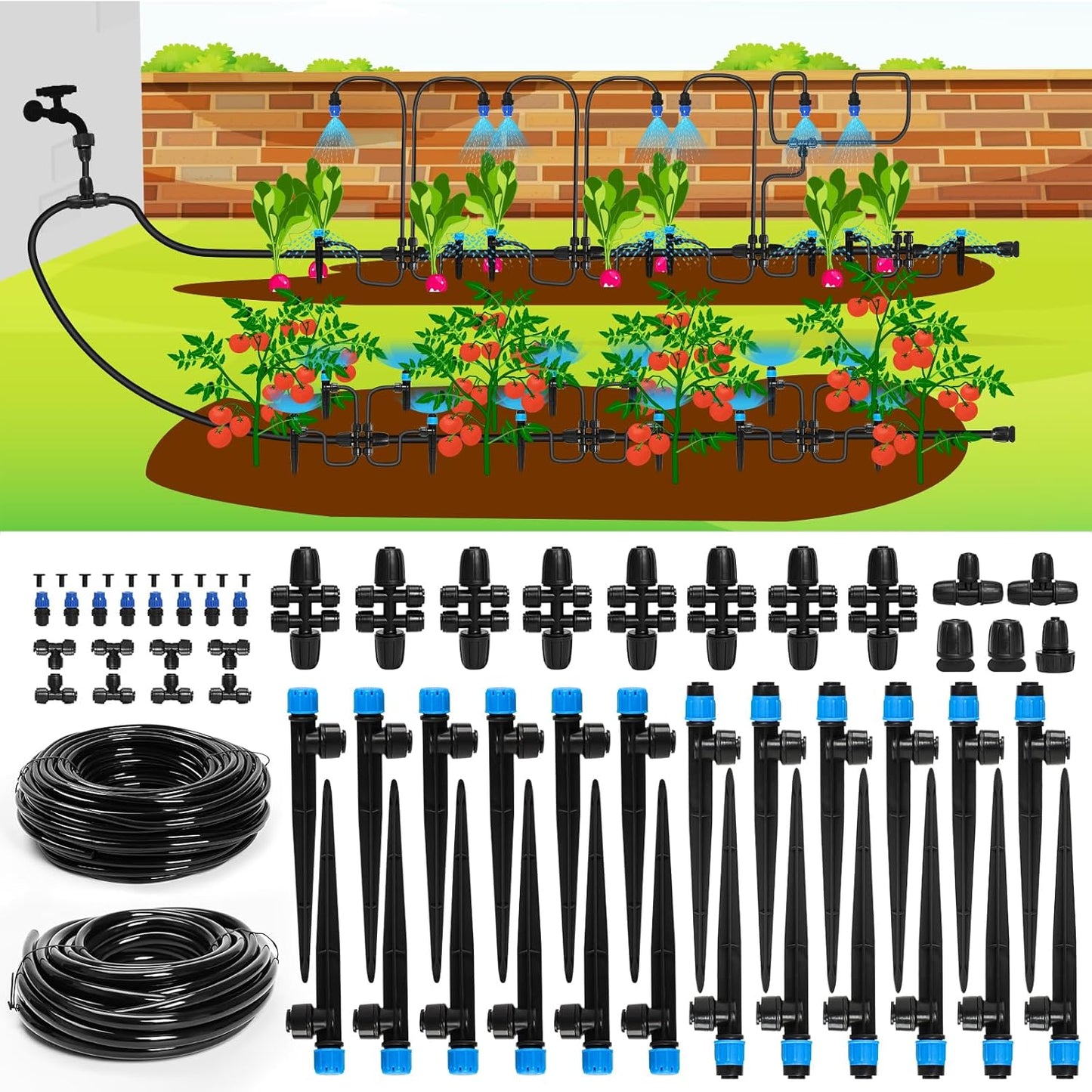 Bonviee Drip Irrigation System for Effortless Garden Watering
