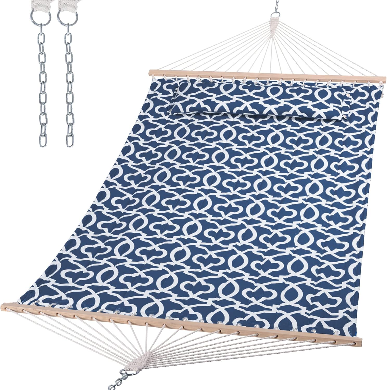 SUNCREAT Double Tree Hammock with Spreader Bar and Pillow