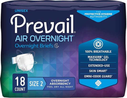 Prevail AIR Overnight Incontinence Briefs - Maximum Absorbency