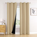 100% Blackout Curtains for Bedroom with Black Liner - Full Light Block
