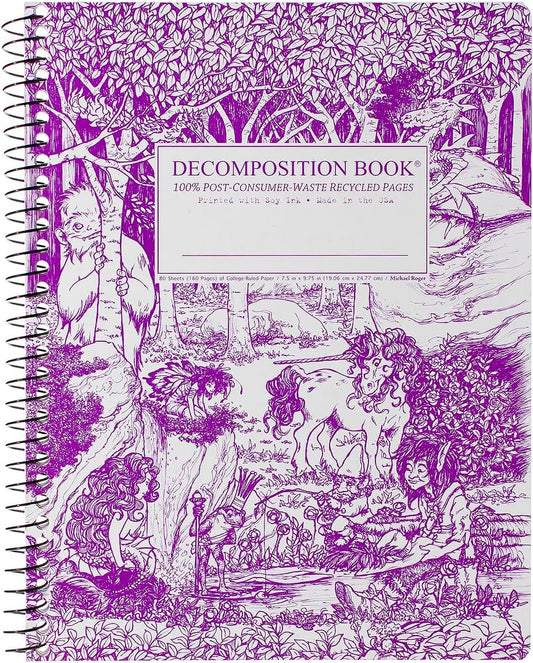 100% Recycled Decomposition Fairy Tale Forest Notebook
