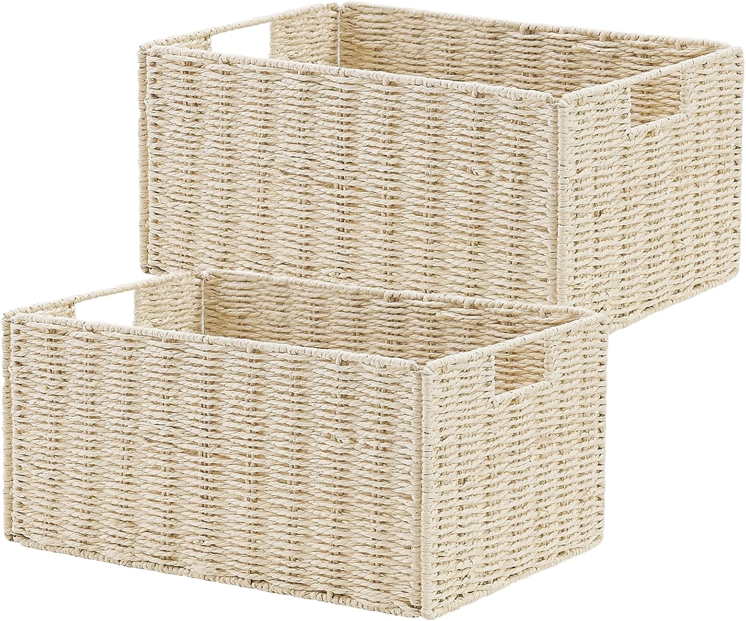 Vagusicc Wicker Storage Basket Set of 2 for Organizing Needs