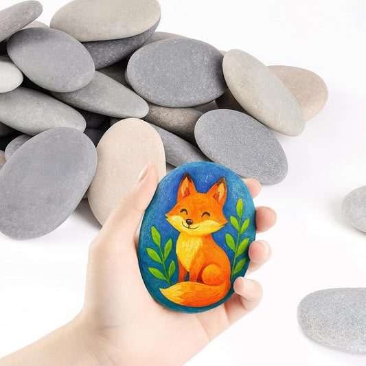 Simetufy Rocks for Painting - 40 PCS Smooth River Rocks