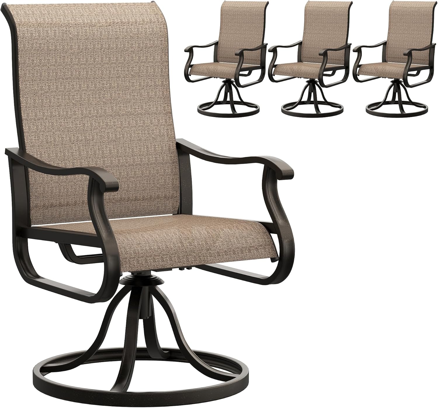 UDPATIO Patio Swivel Chairs Set of 4 for Outdoor Comfort