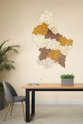 Wooden Map of Luxembourg 70x100 cm Multilayered Wall Art - Large
