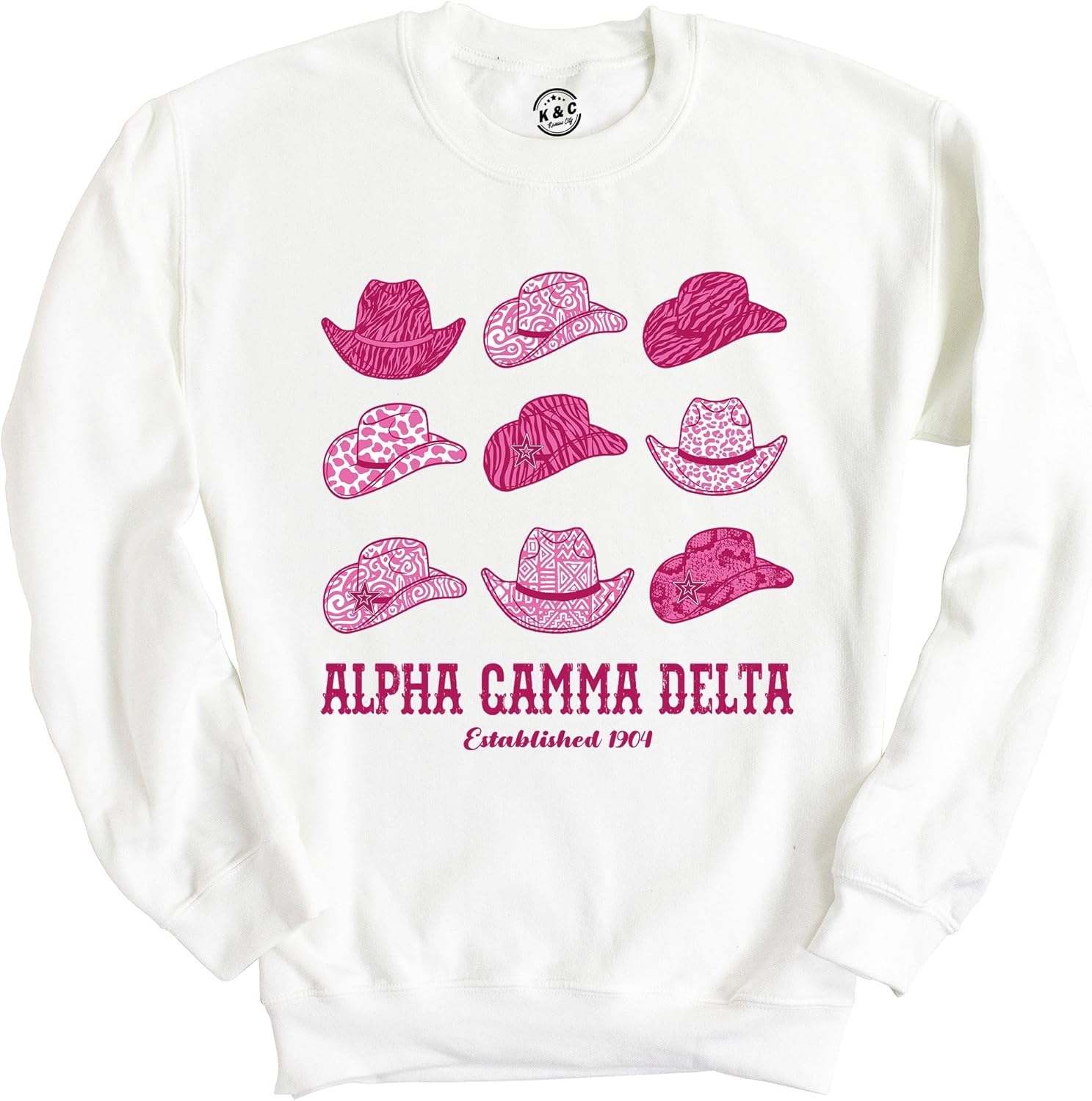 Alpha Gam Cowgirl Hats Sweatshirt - Stylish Sorority Crewneck