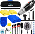 30PCS Car Wash Cleaning Kit - Portable Vacuum and Full Detailing Set