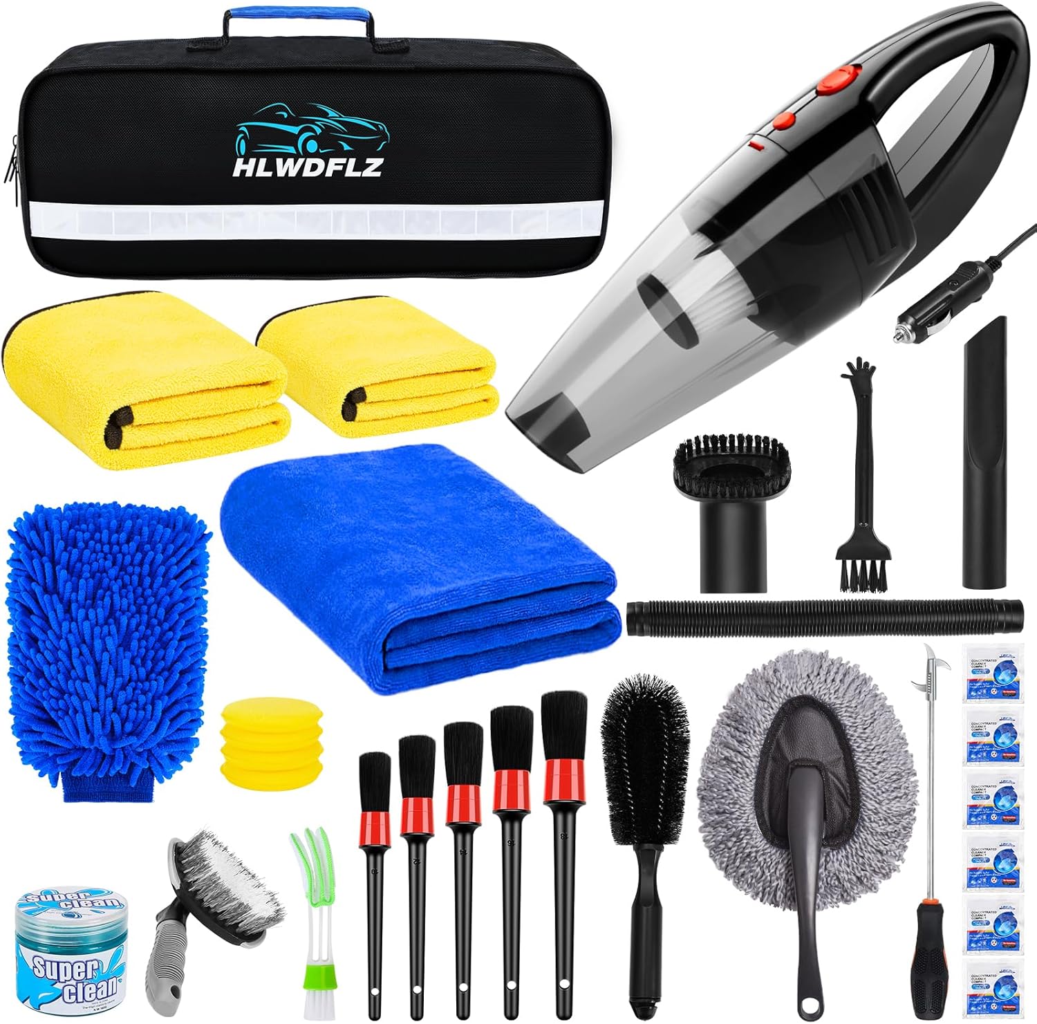 High Power Car Cleaning Kit - 30PCS Detailing Set for HLWDFLZ