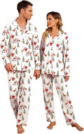 Ekouaer Christmas Family Matching Pajamas Long Sleeve Button Down Pj