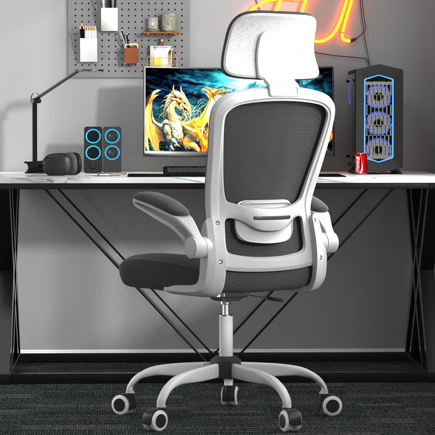 Mimoglad Ergonomic Office Chair with Adjustable Support & Armrests