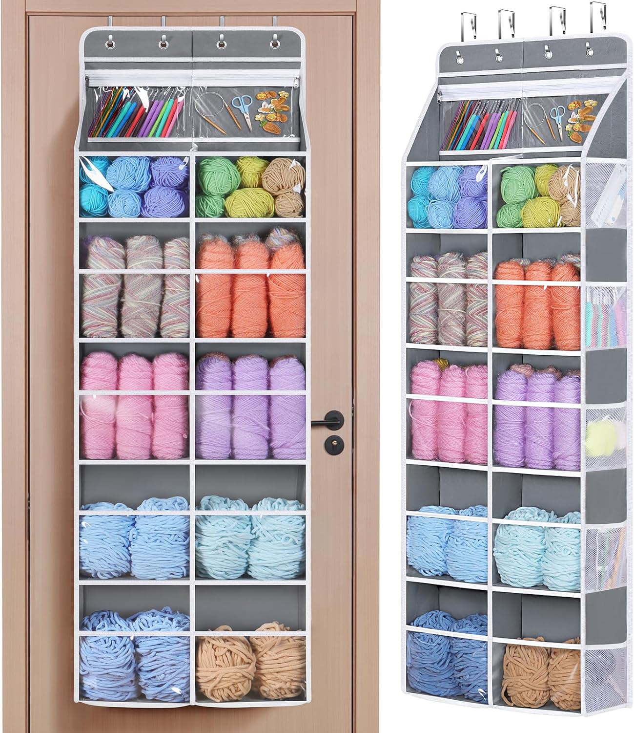 Univivi 6 Tiers Hanging Yarn Storage Organizer for Knitting Needs