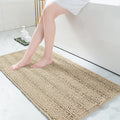 Chenille Striped Bathroom Rugs by Grandaily for Luxurious Style