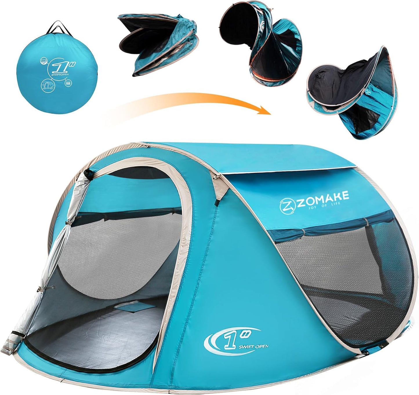 Easy Pop Up Tent for 2-4 People - Waterproof Instant Setup