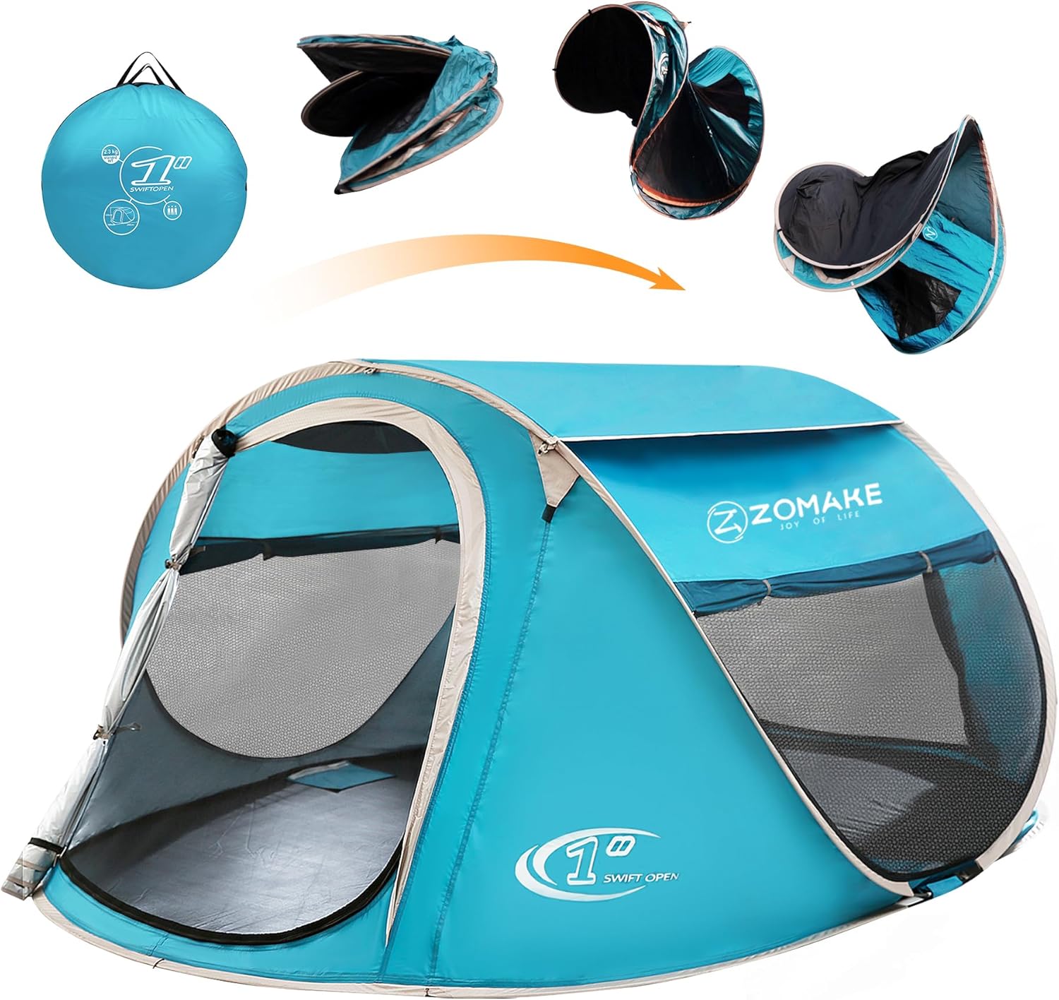 Easy Pop Up Tent for 2-4 People - Waterproof Instant Setup