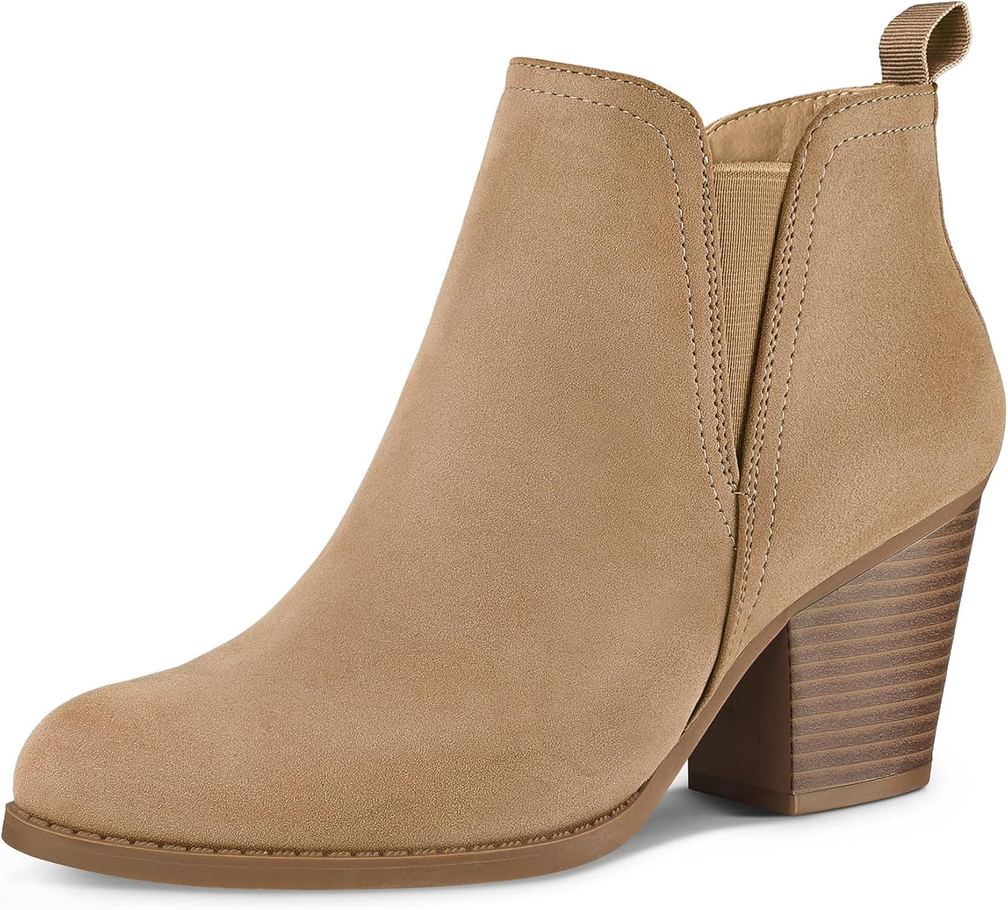 Elegant Women's Ankle Boots with V-Cut and Chunky Heel Design