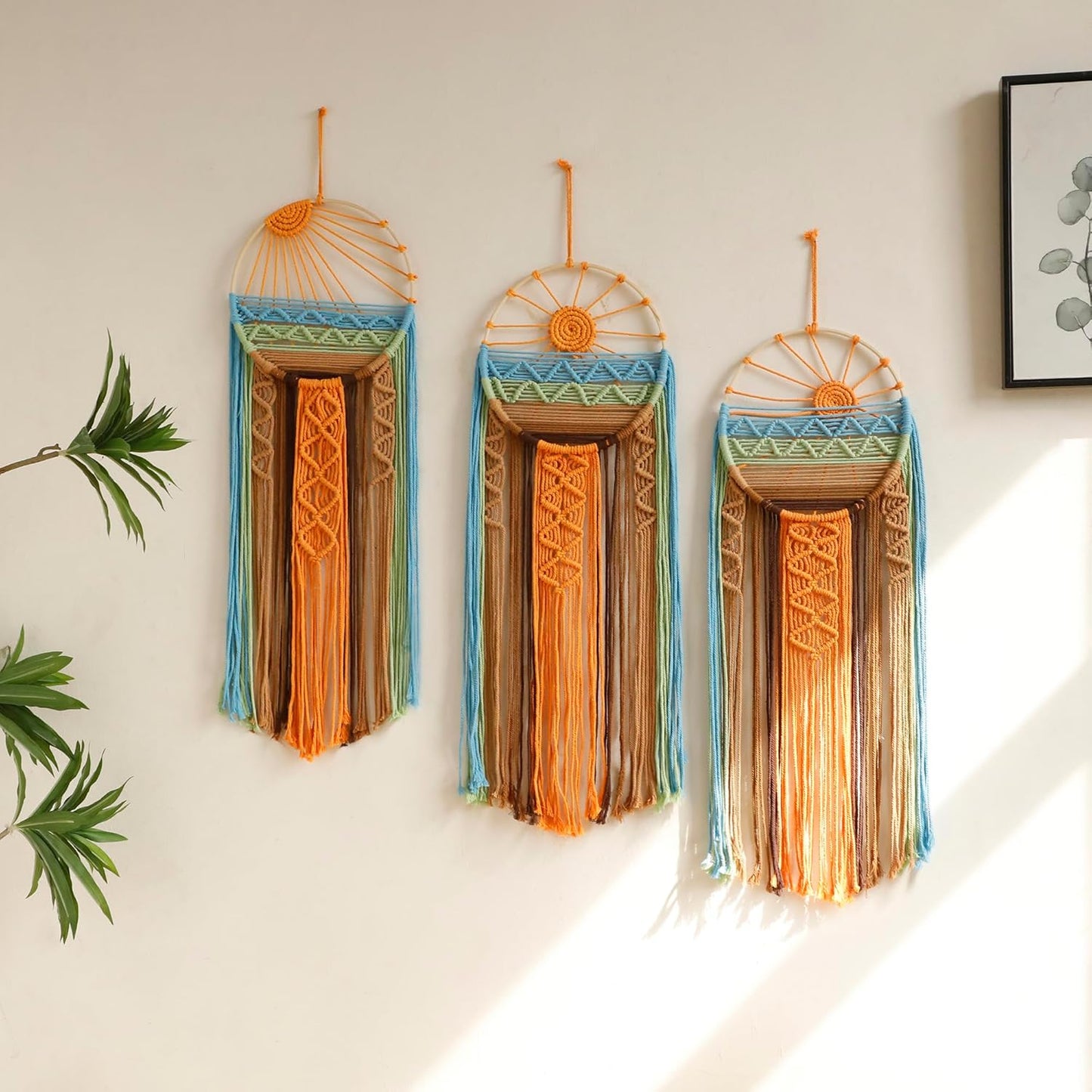 Macrame Wall Hanging Tapestry Set for Boho Home Decor