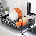 Stainless Steel Dish Drying Rack - Extendable Counter Dish Drainer