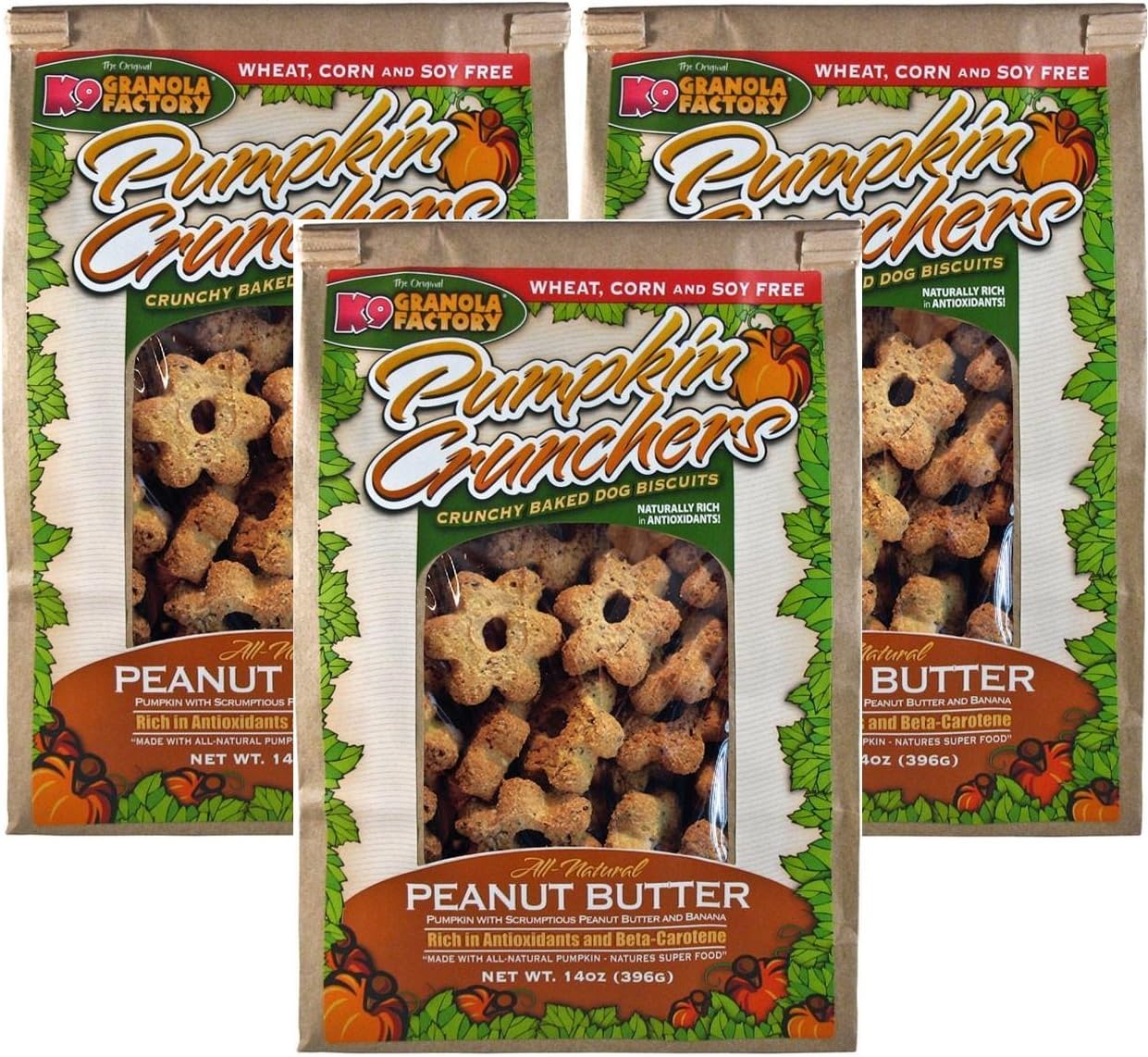 Pumpkin Crunchers Dog Treats with Peanut Butter and Banana Flavor