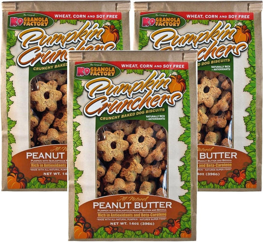 Pumpkin Crunchers Dog Treats with Peanut Butter and Banana Flavor