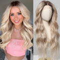 136 HD Lace Front Wig 26 in Long Blonde Wavy - Natural Middle Part
