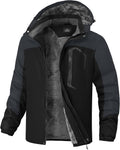 Mens Waterproof Ski Jacket with Hood - Warm Fleece Thermal Coat