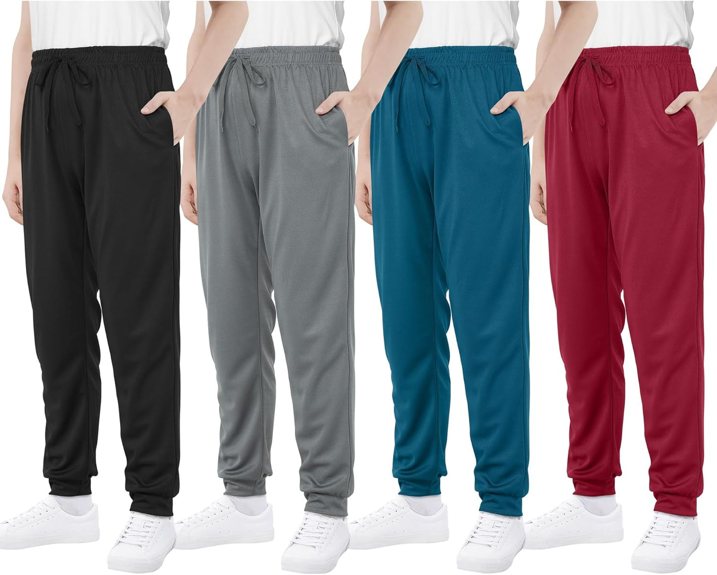 Boys' Mesh Athletic Pants - Lightweight Jogger Sweatpants Set