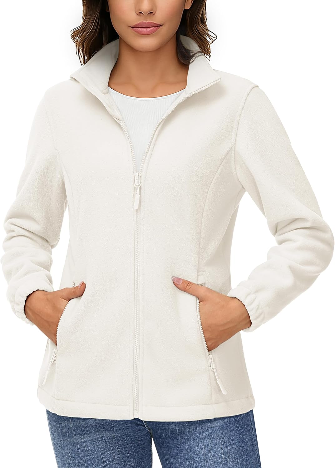 TACVASEN Women's Lightweight Fleece Jacket for Winter Warmth