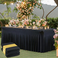 Elegant 8ft Black Spandex Tablecloths for Events and Parties