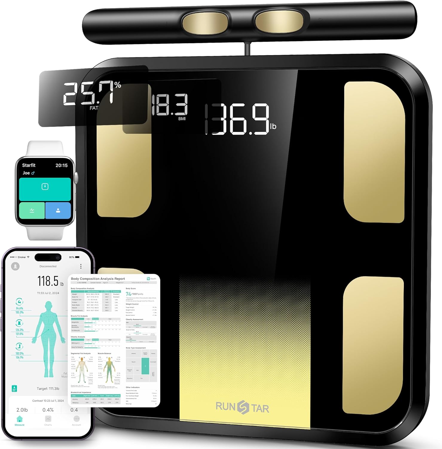 RunStar Smart Scale for Body Weight and Body Composition Insights