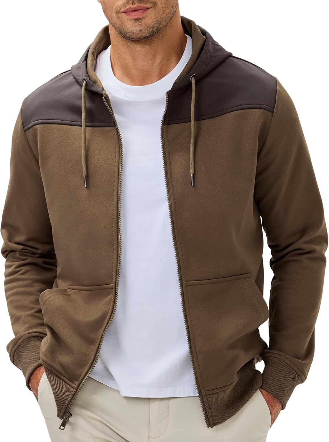 JMIERR Men Hoodie Zip Up Casual Warm Jacket for Fall Activities