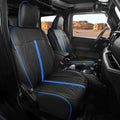 Jeep Wrangler Seat Covers 4Door Black Blue Trim - Waterproof Nappa